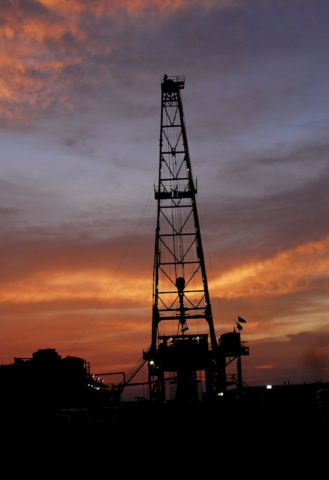 Oil field workover rig in Brazoria County Texas