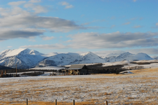 ranch in the high prairie on the east face of the Rockies in Montana