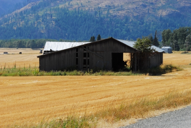 Rustic barn on mountain farm in Northern Idaho