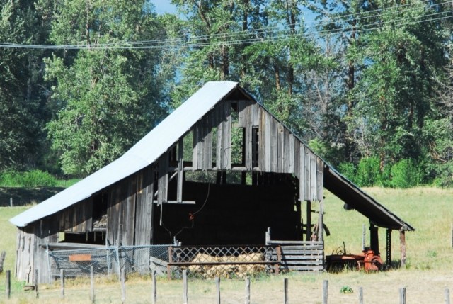 An old barn on a mountain farm in Northern Idaho